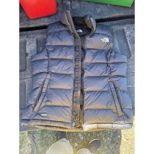 North Face 700 Down Vest Womens M Black Puffer Jacket Full Zip Warm